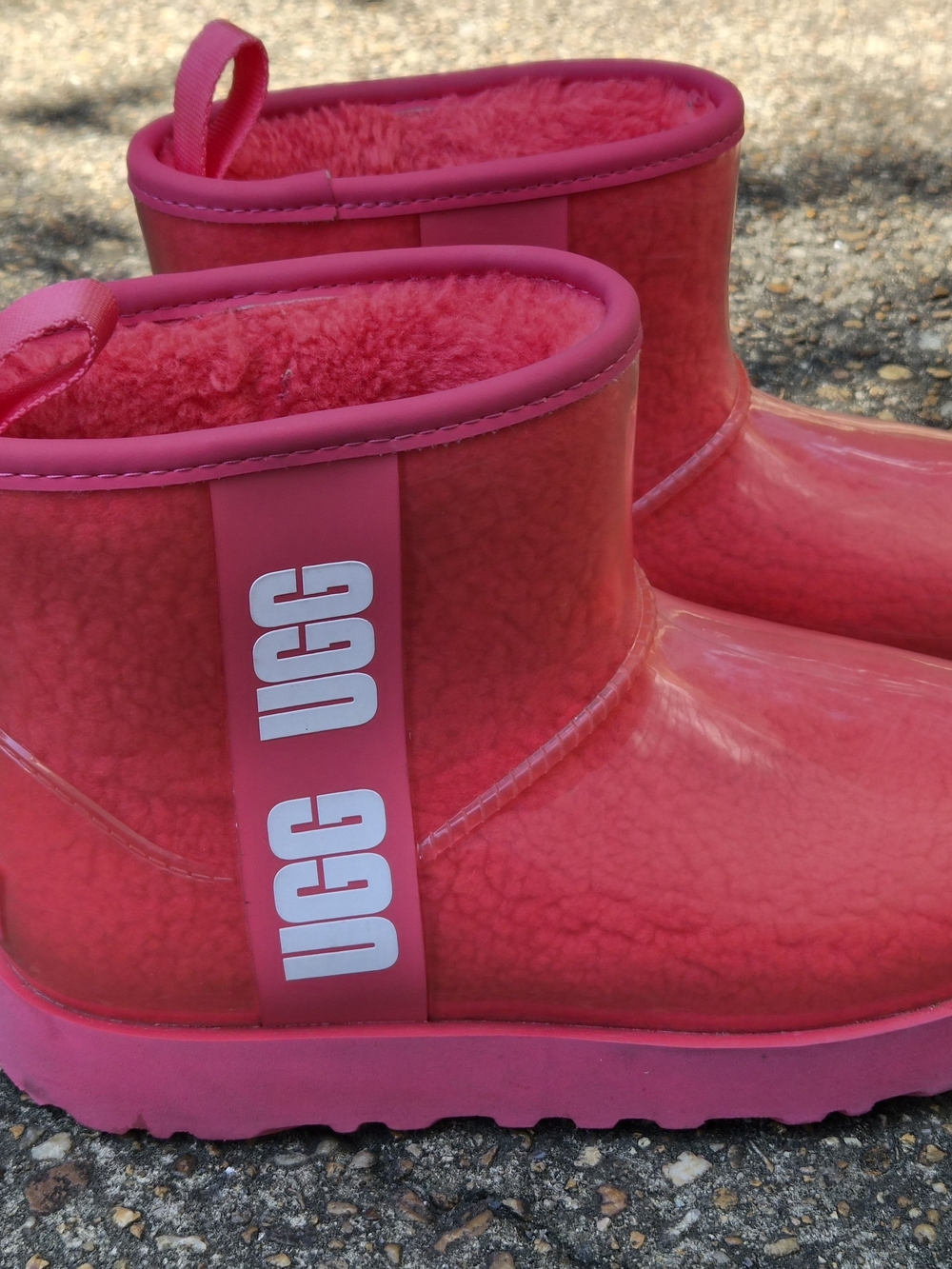 UGG Hot Pink Transparent Cozy Boots